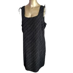 Old Navy Outlet Black Dot Sleeveless Sheath Dress Women 16 Tie Shoulder 90 Style